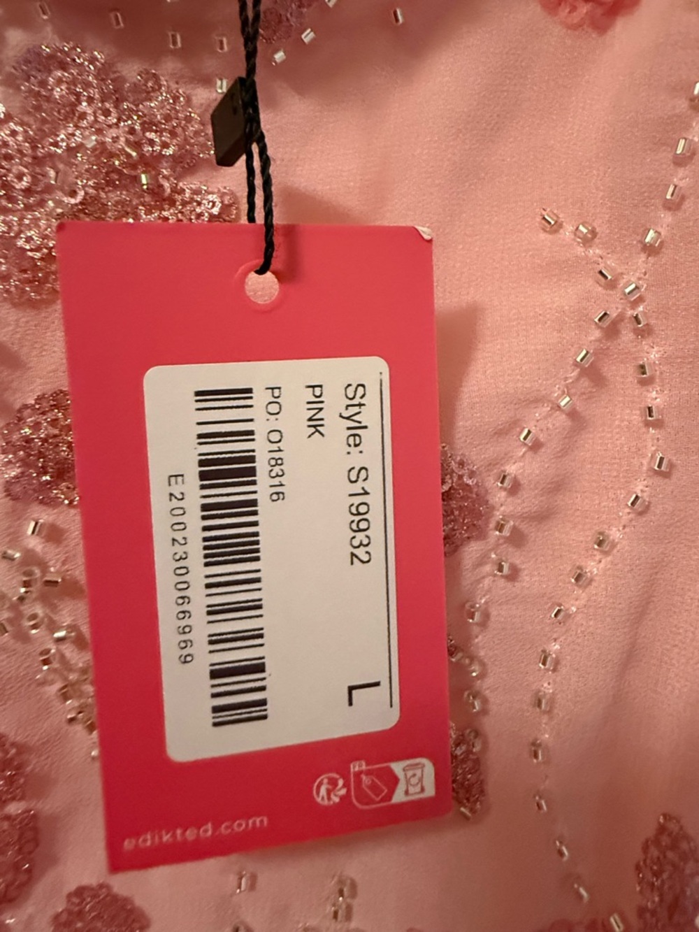 Edikted Romey Beaded Chiffon Mini Dress NWT SZ LARGE Festival Party Wedding Hot - Picture 13 of 15